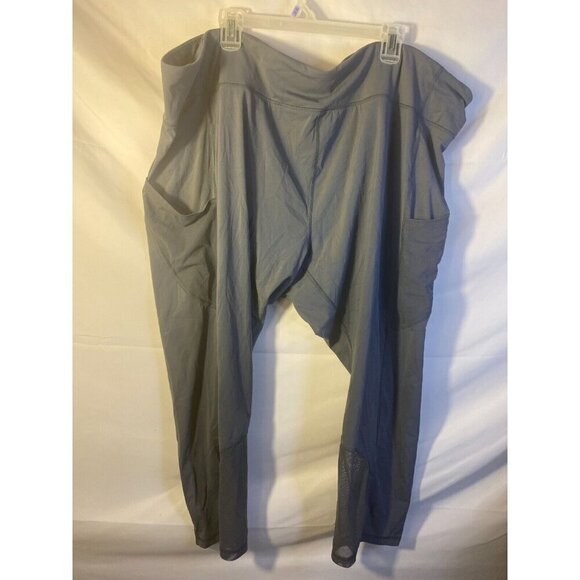 Athletic Works Yoga Workout Cropped Leggings Gray Pockets Womens Plus 5X 32W 34W - Picture 1 of 2